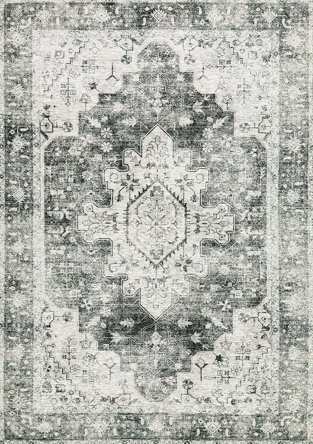 Machine Washable Quick Dry Living Room Rug Sage Gray Microfiber Carpet