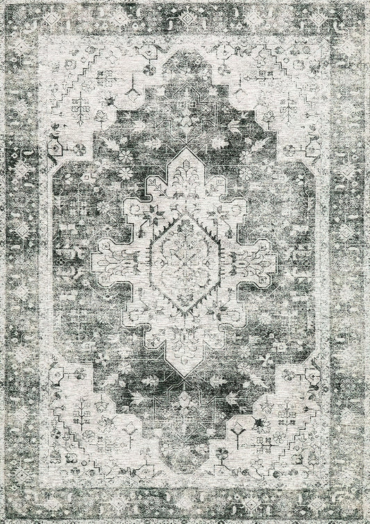 Machine Washable Quick Dry Living Room Rug Sage Gray Microfiber Carpet