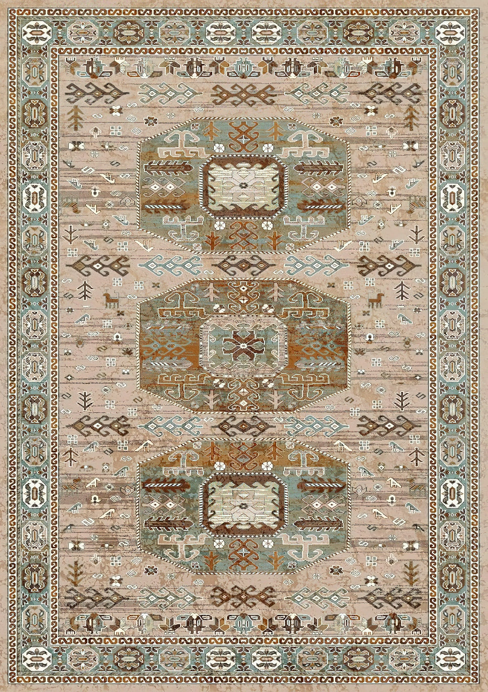 Farmhouse Vintage Living Room Rug Washable Carpet