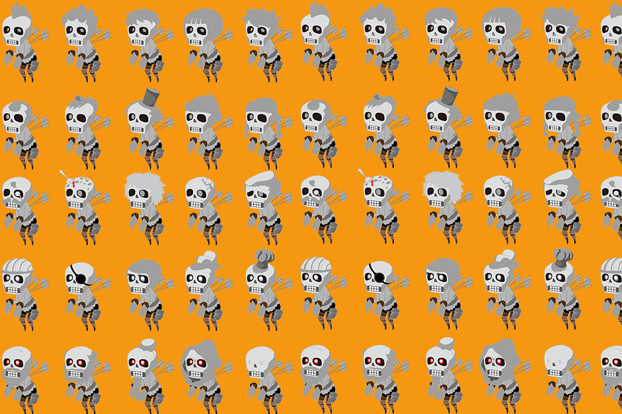 Cartoon Chibi Halloween Sofa Cover Cute Kawaii Spooky Characters Couch Cover