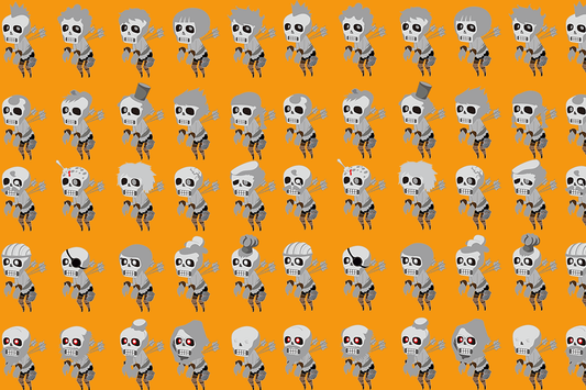 Cartoon Chibi Halloween Sofa Cover Cute Kawaii Spooky Characters Couch Cover