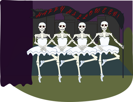 Halloween Skeleton Print Bathroom Absorbent Rug